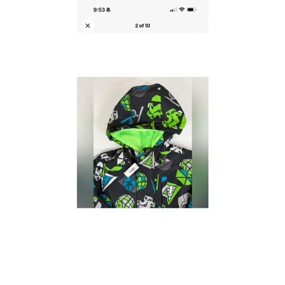 NWT Star Wars Amazon Boys Hooded Jacket Large Fleece Darth Vader Stormtrooper